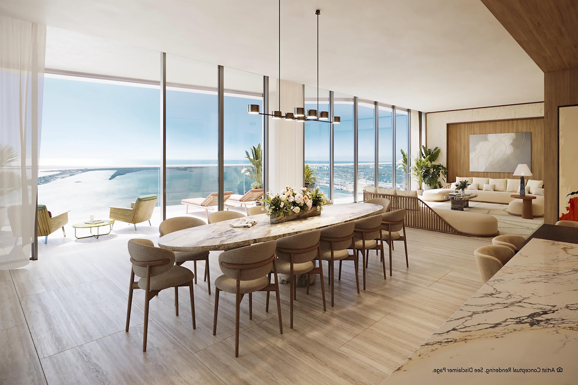 Rendering of The Residences at Mandarin Oriental, Miami Dining